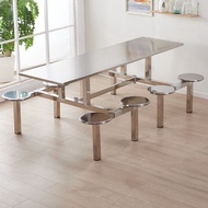 School Cafeteria Dining Table And Chairs, Roadside Dining Seats, Canteen Restaurant Stainless Steel 