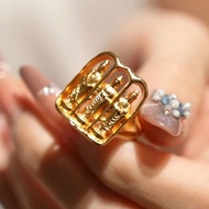 Open Ring Tang Song's Finger Open Ring Design Fo Element Open Ring Retro Niche Men Women Style Ring 