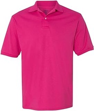 Men's 5.6 oz., 50/50 Jersey Polo with SpotShield, CYBER PINK