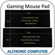 Mouse Pad Anti Slip Ergonomic Gaming Mouse Pad 600x300x3mm / 700x300x3mm Black