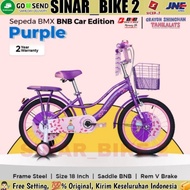 Sepeda Keranjang Anak Perempuan Bnb Car Edition Ukuran 18 Inch Ok