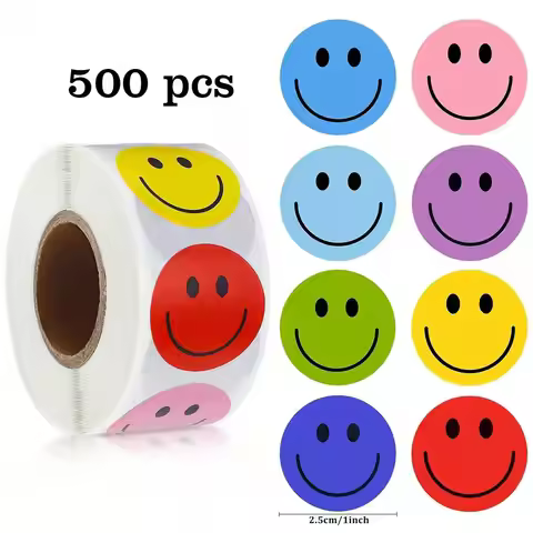 Color smiley face emoji sticker cartoon handmade marker party packaging gift box sealing sticker env