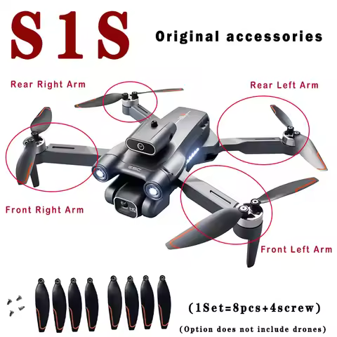 S1S Mini Drone Original Propellers Spare Part S1S Paddles Drone Arm Replacement Accessories