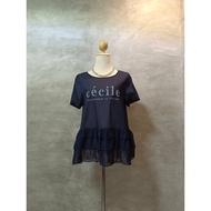 R97 Fashion Thin Blue Short Sleeve Shirt With Screen Pattern Size L