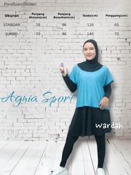 baju olah raga wanita muslimah set olga 3 in 1 croptop tangan panjang jumbo bahan jersey zoya