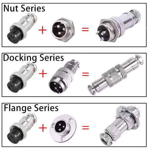 5pcs Male Female Connector GX12 GX16 GX20 Metal Aviation Connector Socket 2-10Pin Plug Connector