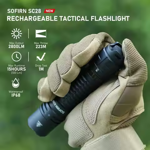 Sofirn-SC28 21700 Rechargeable XHP50B HD LED 2800Lm Type-C Flashlight Protable Powerful Torch EDC Fl