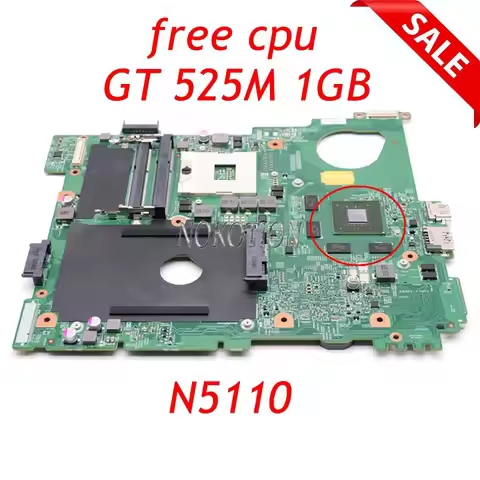 NOKOTION CN-0J2WW8 0J2WW8 Laptop Motherboard for DELL Inspiron 15R N5110 HM67 DDR3 With GT525M 1GB+F