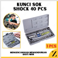 Kunci Sok 40 in 1 Shock Wrench Set 40 pcs Pas AIWA Tool Kit Tools Box