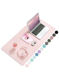 防滑桌墊,滑鼠墊,防水pvc皮革桌面保護器,超薄大桌墊,易於清潔的筆記本電腦書寫墊,適用於辦公室工作/家居裝飾（粉色,31.5" X 15.7"）