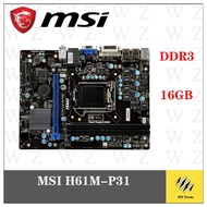 WZ MSI H61M-P31 p20 v26 original motherboard DDR3 LGA 1155 H61 used Desktop Motherboard B75 Z77 I3 I