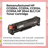 Remanufactured HP CC530A, CC531A CC532A, CC533A HP 304A B,C,Y,M Toner Cartridge