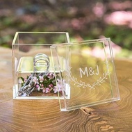 Acrylic ring box / acrylic ring box / acrylic wedding ring 9 x 9cm