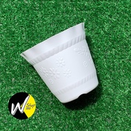 Ready Stock Pasu Bunga Plastik Putih/White Flower Pot Diameter 19cm