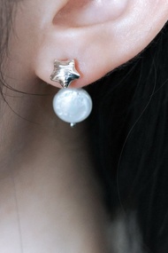 星星仙貝 純銀耳環