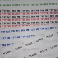 Tester label sticker, round tester sticker, square tester