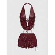 BUTIBYLUISA - Grunge Punk Party Y2K Baddie Music Festival Outfit Metal Cross Pendant PU Patchwork Fi