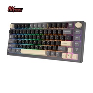 RK ROYAL KLUDGE คีย์บอร์ดเกมไร้สา M75ปะเก็น RGB คีย์บอร์ดแบบกลไกแบบถอดเปลี่ยนได้พร้อมจอแสดงผลอัจฉริย