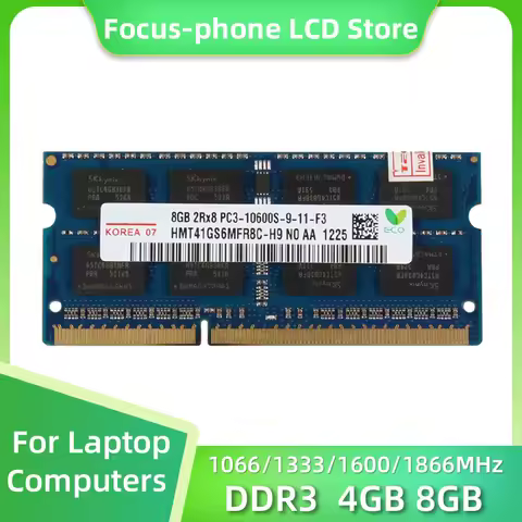 DDR3 4GB 8GB 1066MHz 1333MHz 1600MHz 1866MHz 2R×8 Laptop RAM Notebook Memory SODIMM PC3-8500 10600 1
