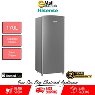 Hisense Single Door Fridge 170L Refrigerator Peti Sejuk 1 Pintu Peti Ais 1 Pintu RR197D4AGN