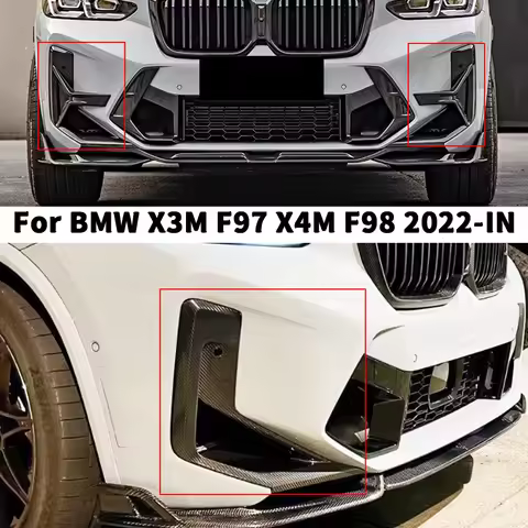 For BMW X3M F97 X4M F98 Dry carbon fiber front bumper fog lamp frame corner guard front bumper side 
