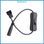 KOK DC5521 to 4Pin Computer Fan Power Cable With On  Switcher For PC Case