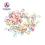LANHUHU 100Pcs  Markers Rings, Curved Open Metal Crochet  Markers, Durable Colorful Metal  Markers F