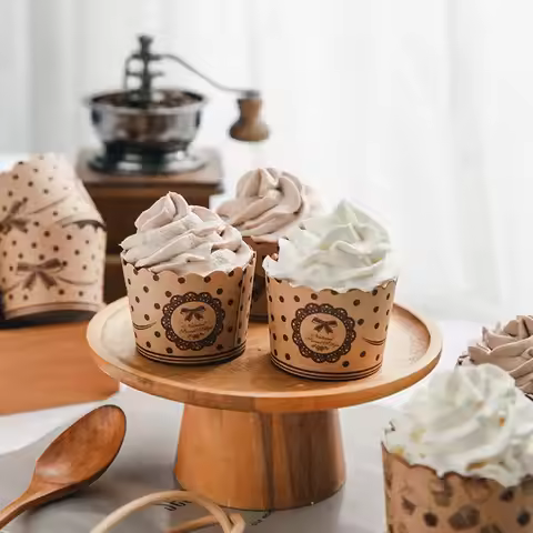 50Pcs Cupcake Paper Cups Wrapper Baking Cup Set Bakery Party Supplies Wedding Cake Mold Muffin Cupca