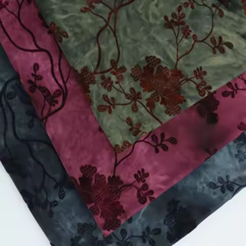1m*1.6m Flocking Printed Velvet Fabric Christmas Saree Lace Fabric Jacquard Burnout Velour Tulle Fab