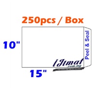 White Document Envelope 10" X 15" 10x15 10 x 15 250PCS/BOX 254mm x 381mm 254mmx381mm Peel & Seal
