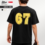 Attize 67 Oversized Tee | Black Beige White Tshirt | Generation Alpha meme shirt | Word of the year 