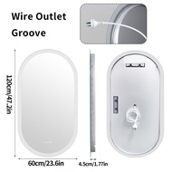 LUVODI กระจกห้องน้ำ มีไฟ วงรี กระจกแต่งหน้า LED Backlit Lighted Oval  Lighted Bathroom Wall Mounted 