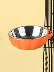 1入組寵物掛式南瓜碗,狗狗貓咪通用自動給水器,不濕嘴巴,適用於籠子