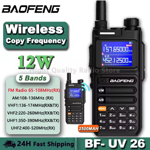 Baofeng UV26 UV-26 walkier talkie Multi Band 999channels 12W Wireless Copy Frequency walkie talkies 