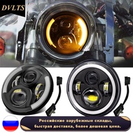 7" Round LED Projection Headlight For Harley BMW Honda Yamaha Kawasaki Motocycle H4 7 Inch Headlamp 