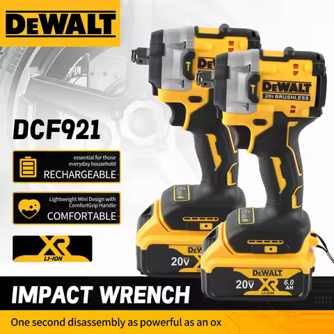 DeWALT DCF921 Impact Wrench: 20V, 610Nm Max Disassembly Torque, Stepless Speed & User - Friendly Con