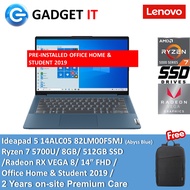 LENOVO IDEAPAD 5 14ALC05 82LM00F5MJ LAPTOP (RYZEN 7 5700U,8GB,512GB SSD,14" FHD,RX VEGA 8,WIN11) FREE BACKPACK + OPI