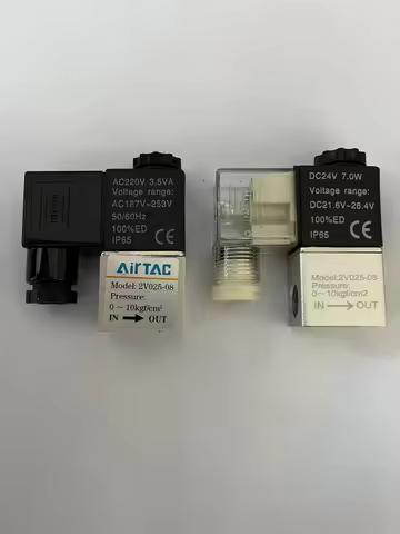 Air Solenoid Valves 2V025-08 2 Position 2 Port 1/4" Normally Closed Pneumatic Control Valve DC12V DC