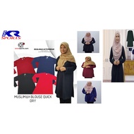 Arora Sport Muslimah Blouse | Microfibre Blouse | Mini Eyelet Blouse Baju Muslimah | Baju Sukan Labu