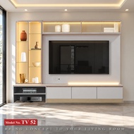 [FREE INSTALLATION]TV52 8Ft x 6.5Ft Lighting Floor Type TV Cabinet / 8 Kaki x 6.5 Kaki Kabinet TV La
