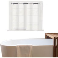 YISURE Plastic Frosted PEVA Bathroom Window Curtain, No Hook Needed Narrow Short Peva Privacy Shower