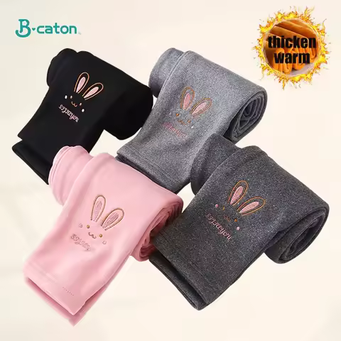 Autumn Winter Children Girl's Legging Thicken Warm Kids Girl Warm Plush Legging Trousers Elastic Wai