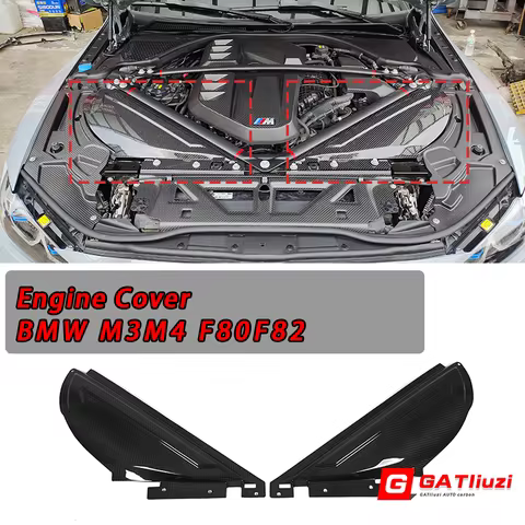For BMW S58 G80 G81 M3 G82 M4 2021-2025 Carbon Engine Bay Air Intake Covers Trim Accessories