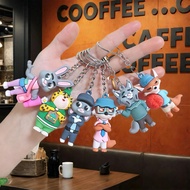Zootopia Keychain Plush Toy Charm Cute Couple Bag Pendant F5i5