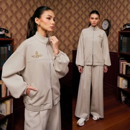 SHE DAZZLE DESEREE SET Co-ord set zipper jacket & wide leg pants korean casual streetwear tracksuit