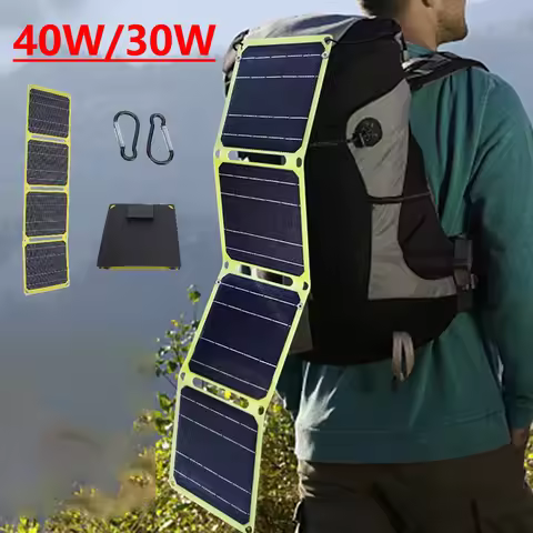 30W/40W 5V Portable Battery Phone Charger IP67 Waterproof Foldable Small Power Emergency ETFE Panel