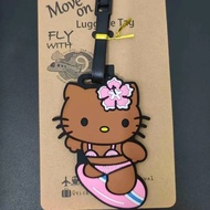 Black Leather kitty Hello Kitty luggage tag, boarding check-in travel luggage tag, backpack luggage 