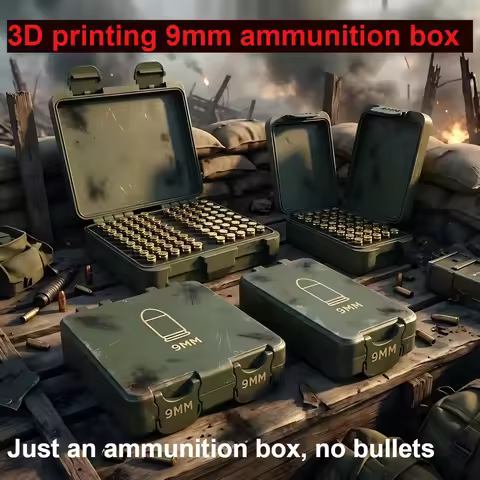 3D Printing 9mm Bullet Storage Box, Enthusiast Desktop Gift Collection，just An Empty Box