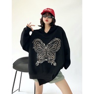 Y2 style ️ u Denim Embroidered Butterfly Patch Hat T Y2style European American Design Loose Korean V