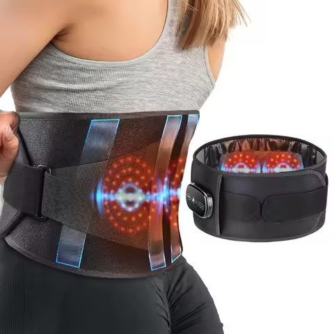Red Light Therapy Belt with Heating Vibration, Cordless 660nm & 850nm Infrared Waist Massager, Recha